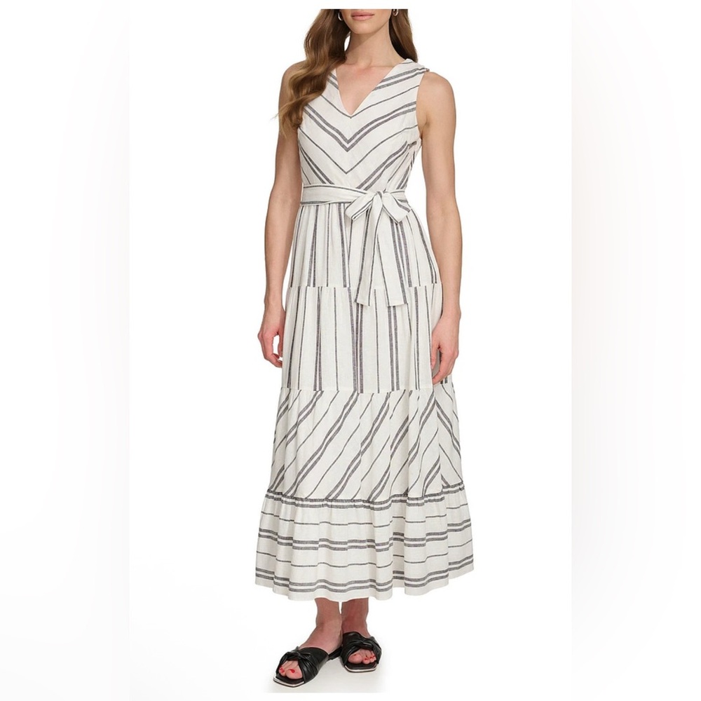 Elegant Striped Maxi Dress